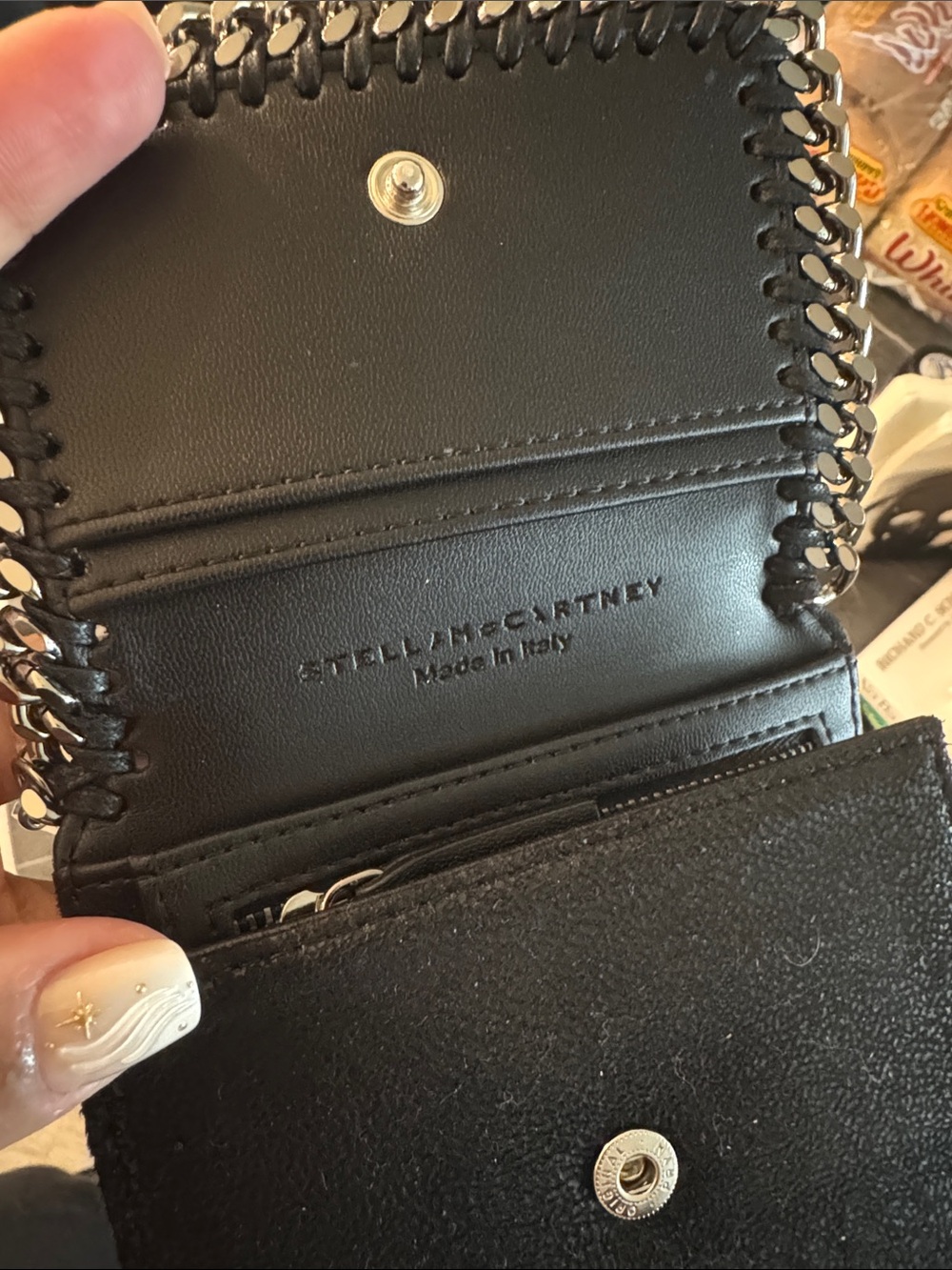 Stella McCartney Chain Black Wallet - Picture 2 of 3